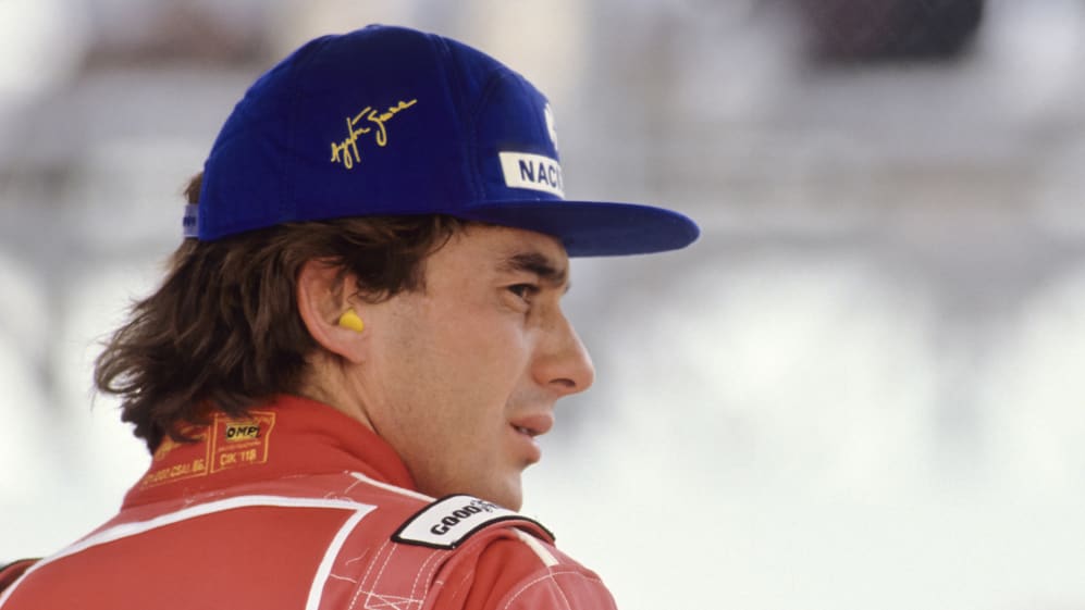PHOENIX - JUNE 1991: Ayrton Senna of Brazil and the Mclaren-Honda team is shown in the pits