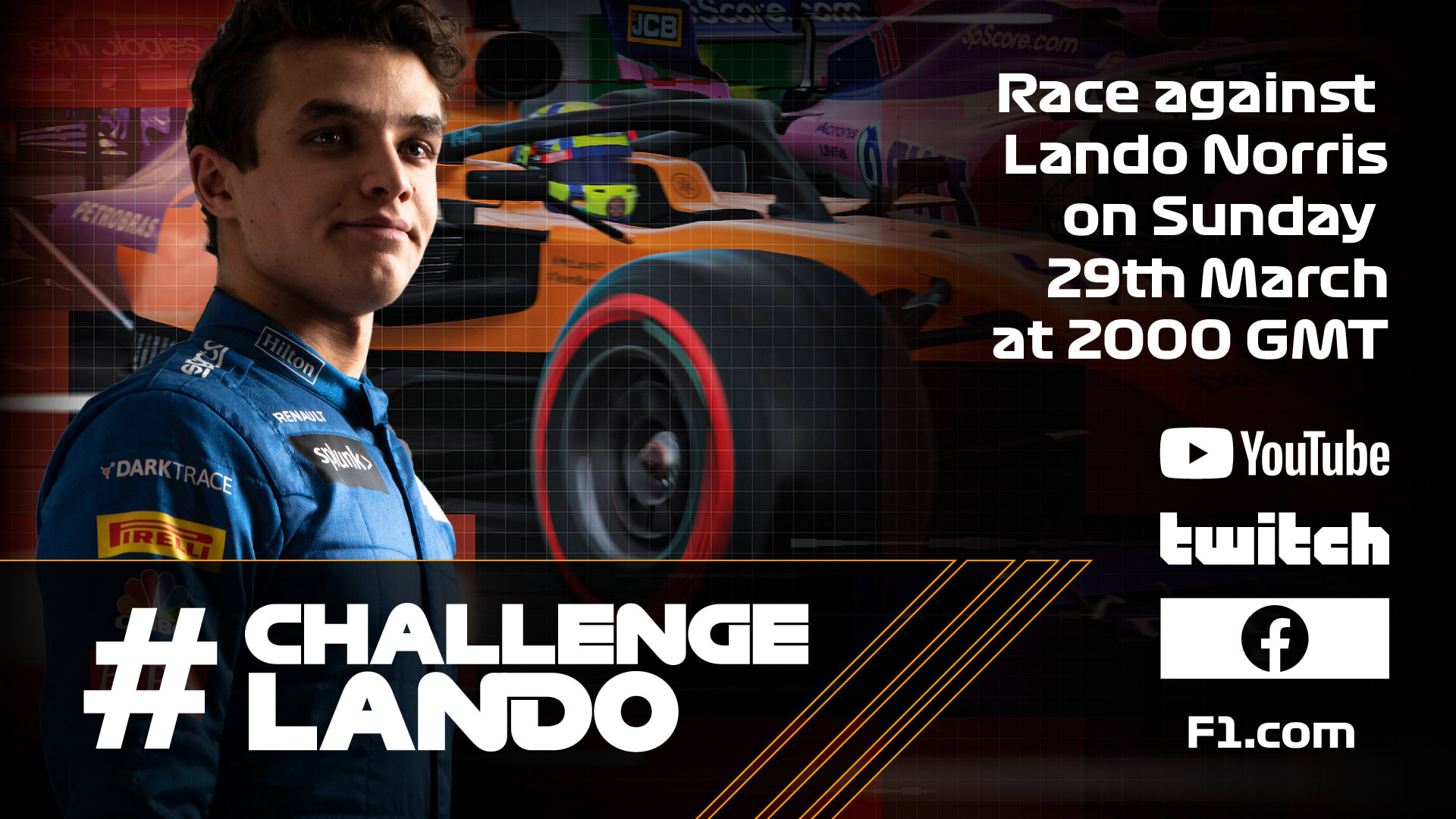 WATCH LIVE Join our stream of F1 Esports action starring Lando Norris Formula 1®