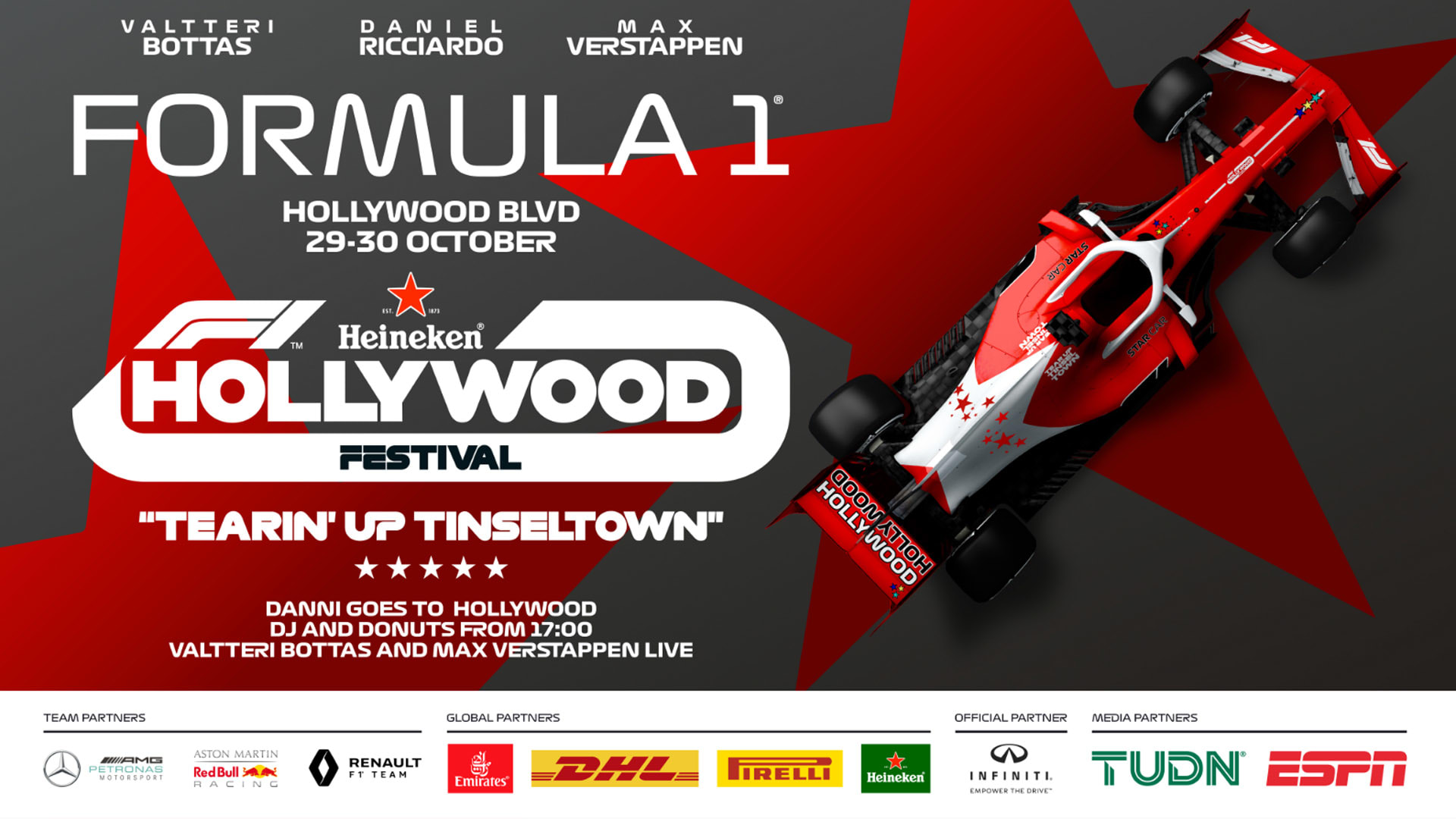 Formula 1 teams and drivers to bring racing spectacle to LA for F1  Hollywood Festival | Formula 1®