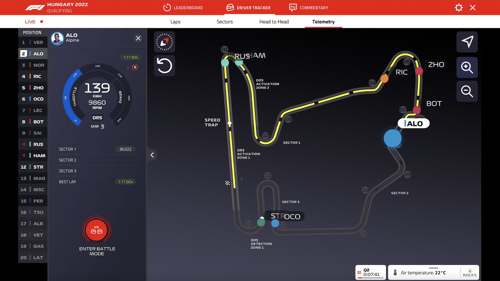 Improved Live Timing on F1 for the 2022 season Formula 1®