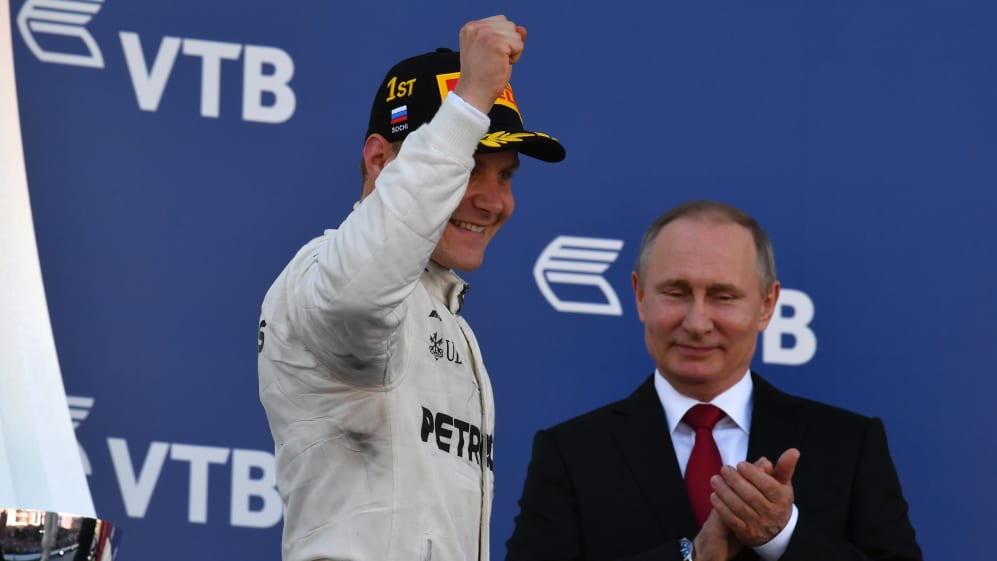 www.sutton-images.com
Vladimir Putin (RUS), President of Russia and race winner Valtteri Bottas