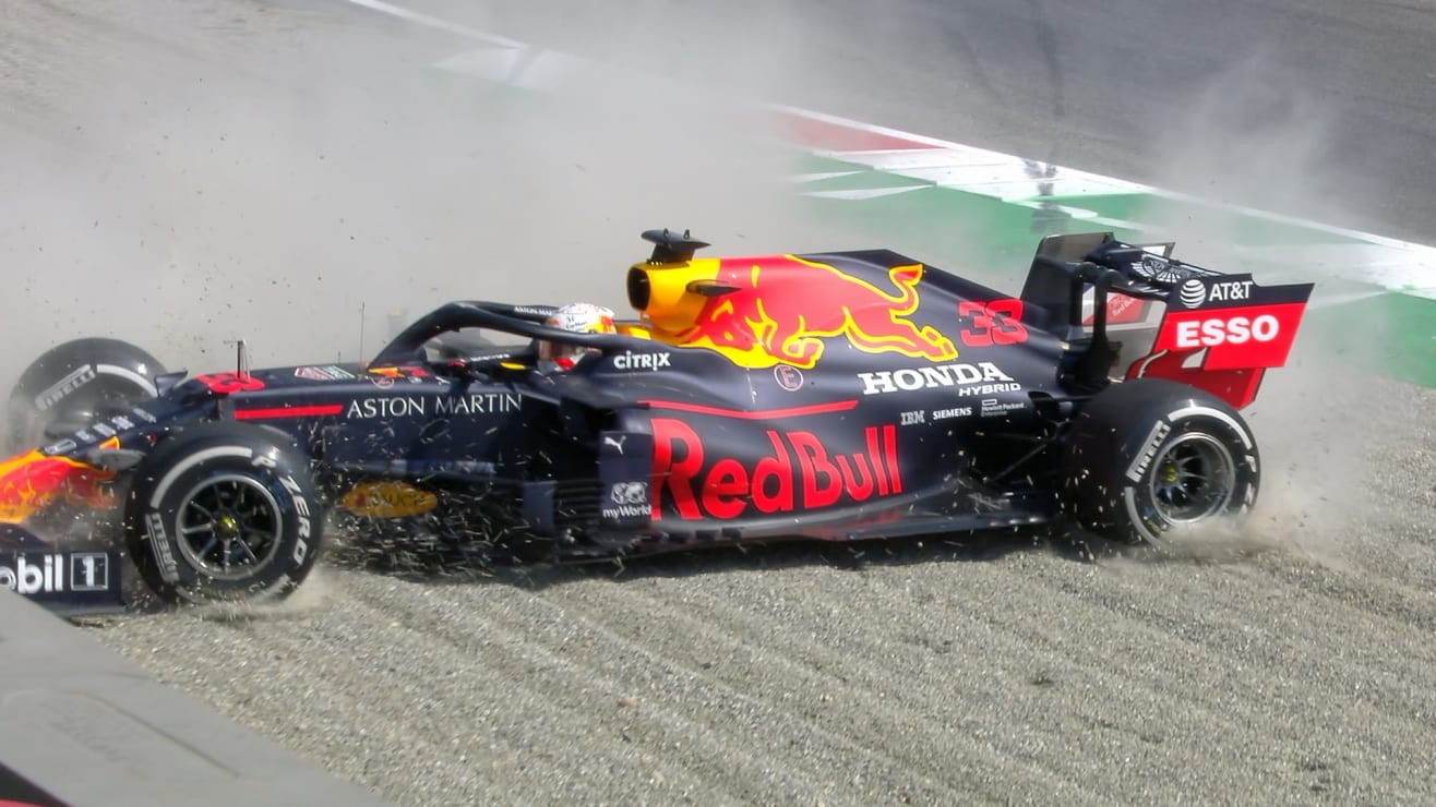 WATCH Max Verstappen loses front wing after crash in first practice at Monza brings out red flags Formula 1®
