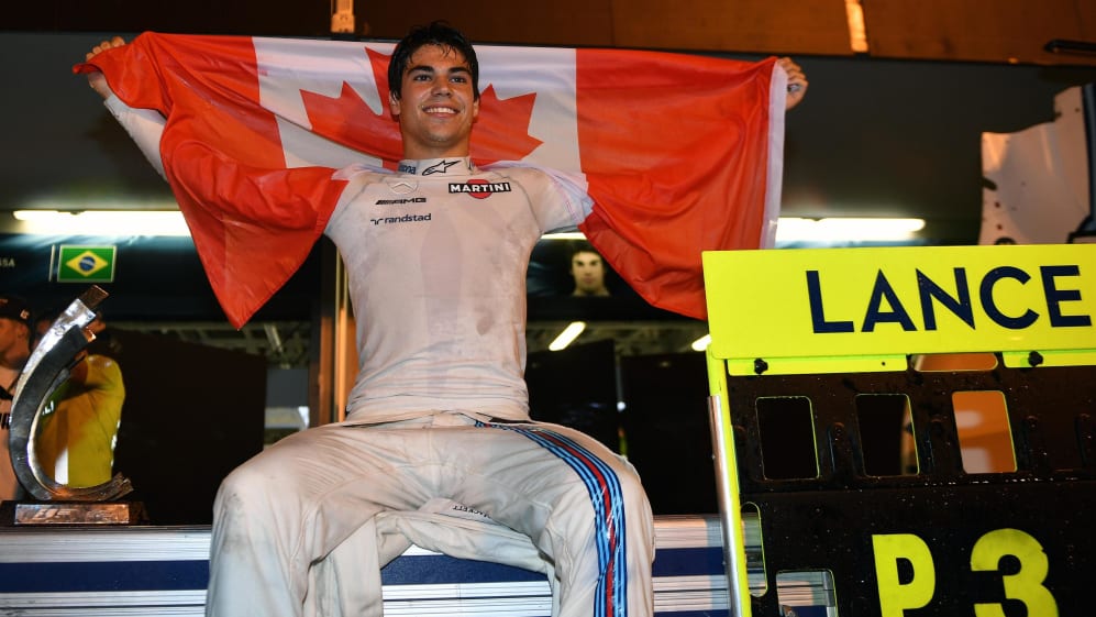 Lance Stroll (CDN) Williams celebrates at Formula One World Championship, Rd8, Azerbaijan Grand