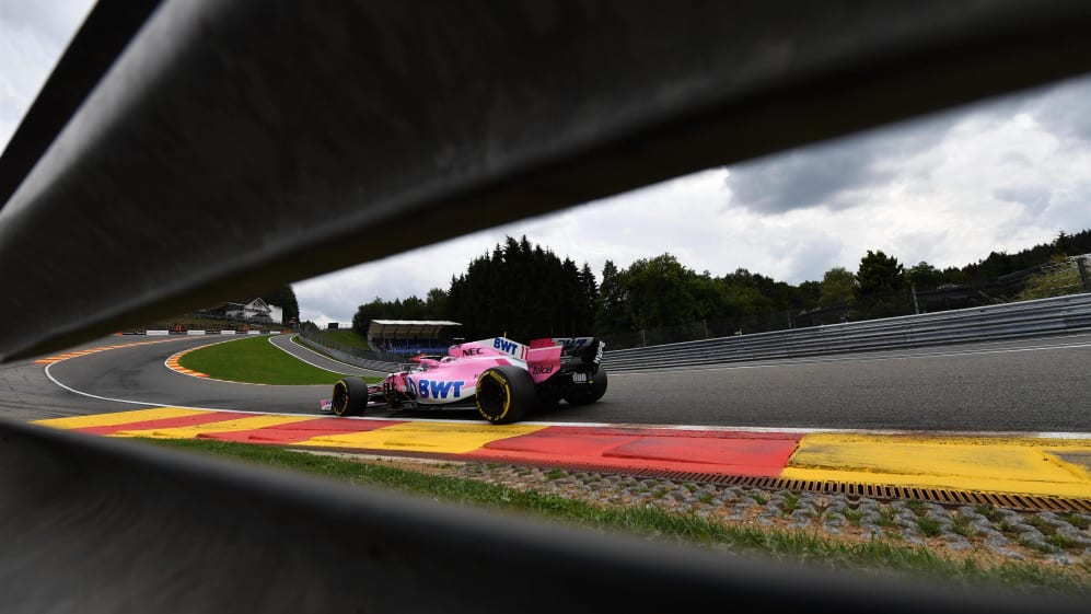 Sergio Perez, Racing Point Force India VJM11 at Formula One World Championship, Rd13, Belgian Grand