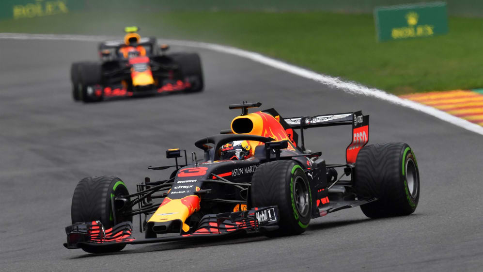 Daniel Ricciardo, Red Bull Racing RB14 and Max Verstappen, Red Bull Racing RB14 at Formula One