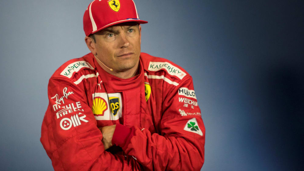 Kimi Raikkonen (FIN) Ferrari in the Press Conference at Formula One World Championship, Rd10,