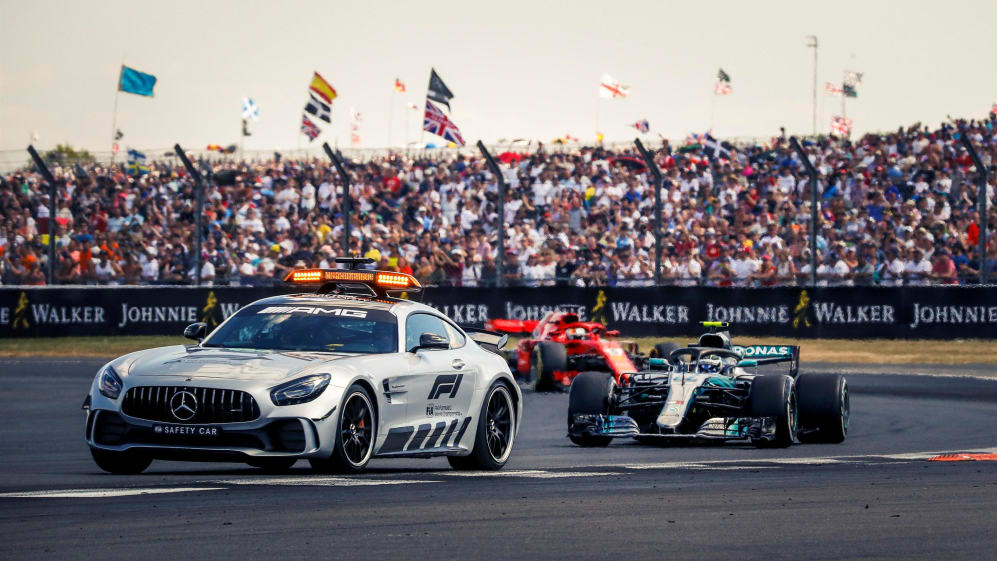 Safety car leads at Formula One World Championship, Rd10, British Grand Prix, Race, Silverstone,