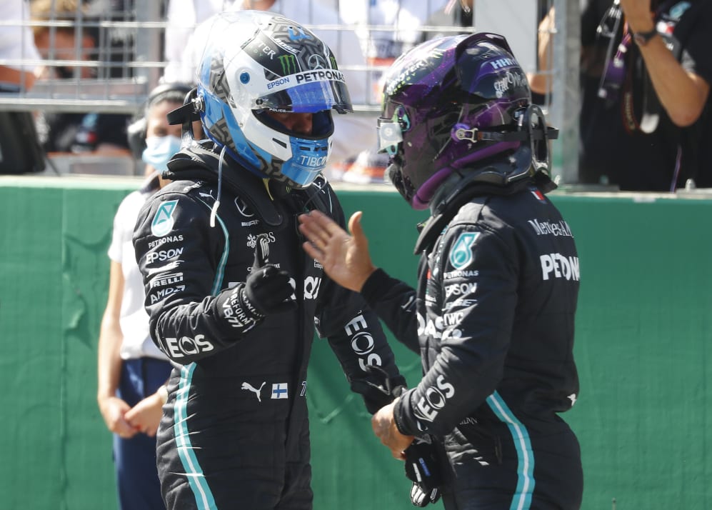 SPIELBERG, AUSTRIA - JULY 04: Pole position qualifier Valtteri Bottas of Finland and Mercedes GP