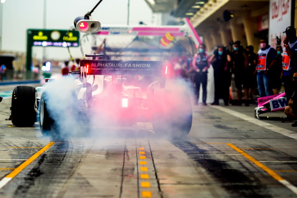BAHRAIN, BAHRAIN - NOVEMBER 27: Daniil Kvyat of Scuderia AlphaTauri and Russia during practice