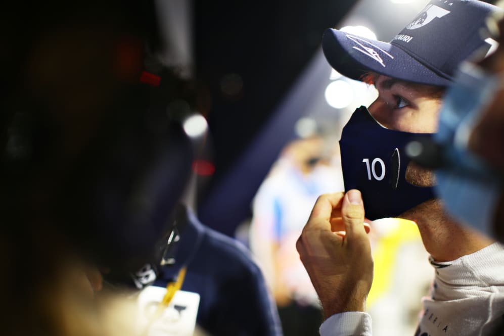BAHRAIN, BAHRAIN - NOVEMBER 29: Pierre Gasly of France and Scuderia AlphaTauri is pictured watching