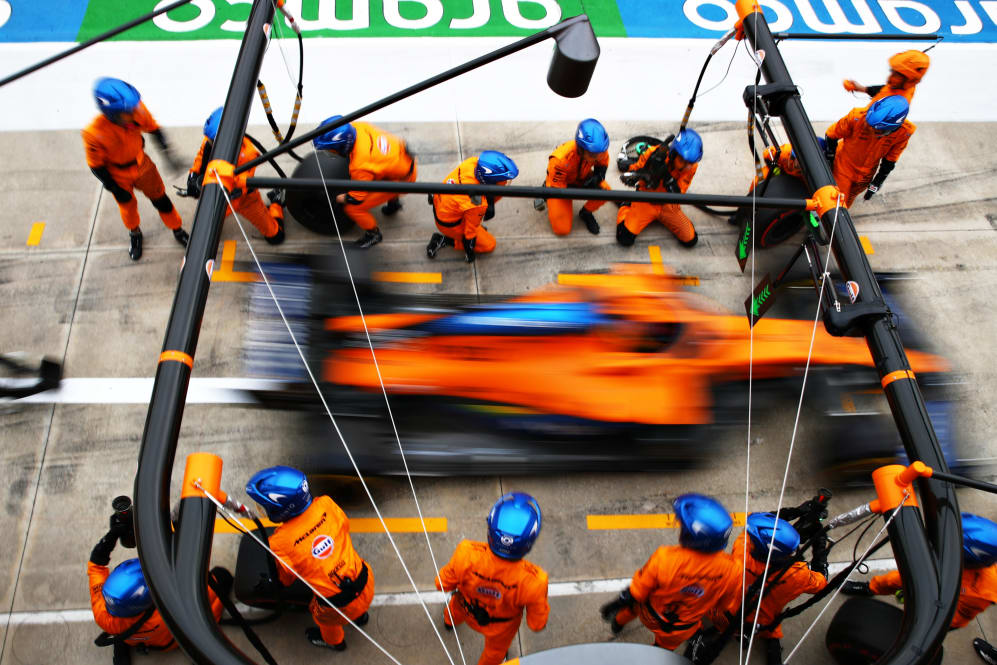 IMOLA, ITALY - NOVEMBER 01: Carlos Sainz of Spain driving the (55) McLaren F1 Team MCL35 Renault