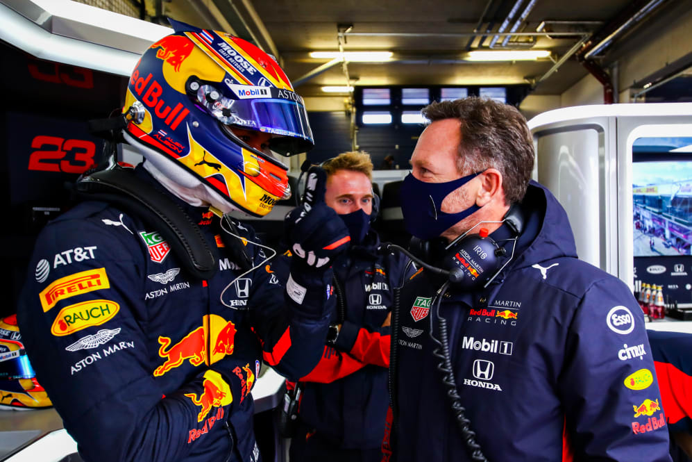 NUERBURG, GERMANY - OCTOBER 10: Alexander Albon of Thailand and Red Bull Racing and Red Bull Racing