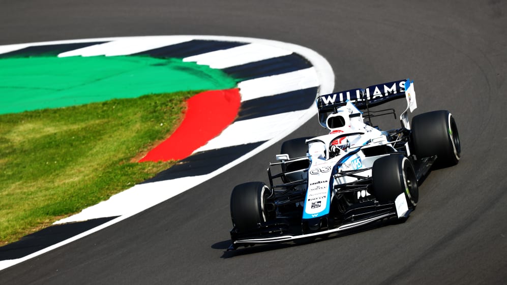 NORTHAMPTON, ENGLAND - JULY 31: George Russell of Great Britain driving the (63) Williams Racing