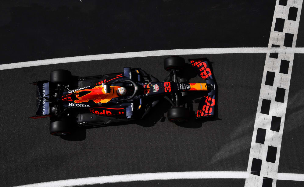 NORTHAMPTON, ENGLAND - AUGUST 01: Max Verstappen of the Netherlands driving the (33) Aston Martin