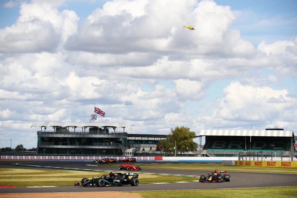NORTHAMPTON, ENGLAND - AUGUST 02: Valtteri Bottas of Finland driving the (77) Mercedes AMG Petronas