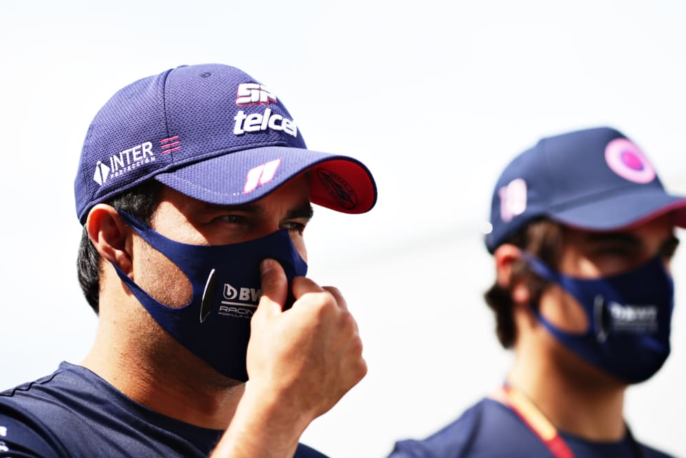 BUDAPEST, HUNGARY - JULY 16: Sergio Perez of Mexico and Racing Point talks to the media in the