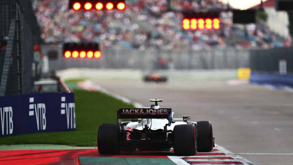 SOCHI, RUSSIA - SEPTEMBER 26: Kevin Magnussen of Denmark driving the (20) Haas F1 Team VF-20