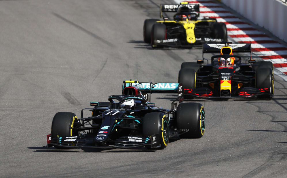 SOCHI, RUSSIA - SEPTEMBER 27: Valtteri Bottas of Finland driving the (77) Mercedes AMG Petronas F1