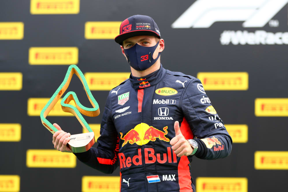 SPIELBERG, AUSTRIA - JULY 12: Max Verstappen of Netherlands and Red Bull Racing celebrates on the
