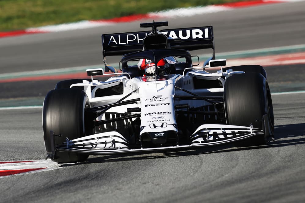BARCELONA, SPAIN - FEBRUARY 28: Daniil Kvyat of Russia driving the (26) Scuderia AlphaTauri AT01