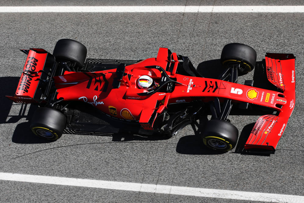 BARCELONA, SPAIN - FEBRUARY 27: Sebastian Vettel of Germany driving the (5) Scuderia Ferrari SF1000