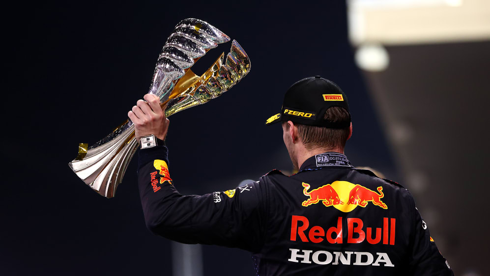 ABU DHABI, UNITED ARAB EMIRATES - DECEMBER 12: Race winner and 2021 F1 World Drivers Champion Max
