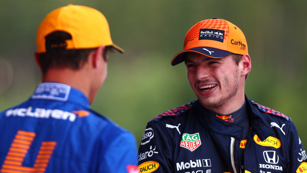 SPIELBERG, AUSTRIA - JULY 03: Pole position qualifier Max Verstappen of Netherlands and Red Bull