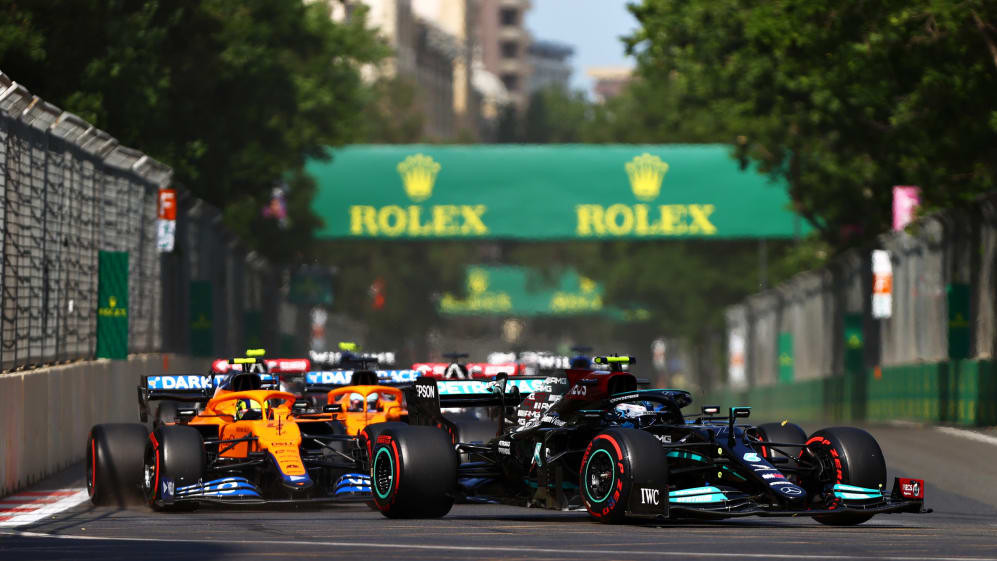 BAKU, AZERBAIJAN - JUNE 06: Valtteri Bottas of Finland driving the (77) Mercedes AMG Petronas F1