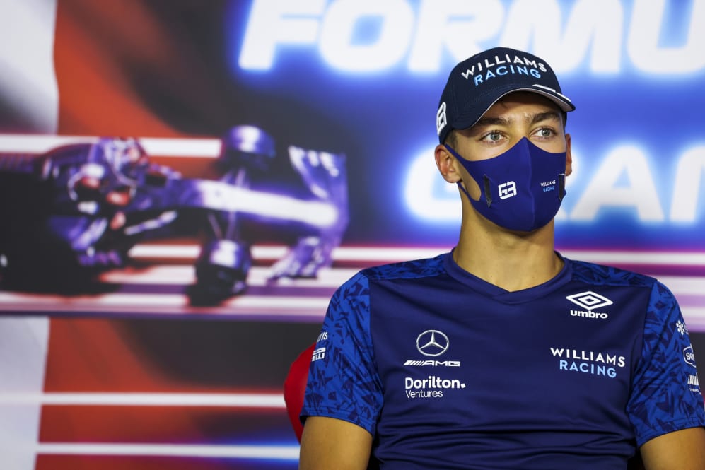 LE CASTELLET, FRANCE - JUNE 17: George Russell of Great Britain and Williams talks in the Drivers