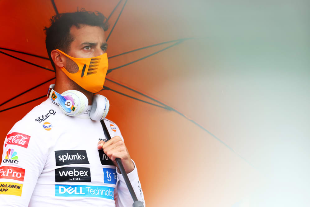 BUDAPEST, HUNGARY - AUGUST 01: Daniel Ricciardo of Australia and McLaren looks on from the grid