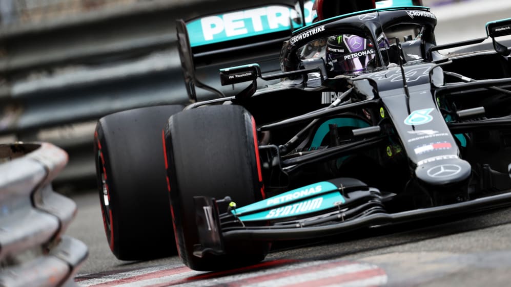 MONTE-CARLO, MONACO - MAY 22: Lewis Hamilton of Great Britain driving the (44) Mercedes AMG