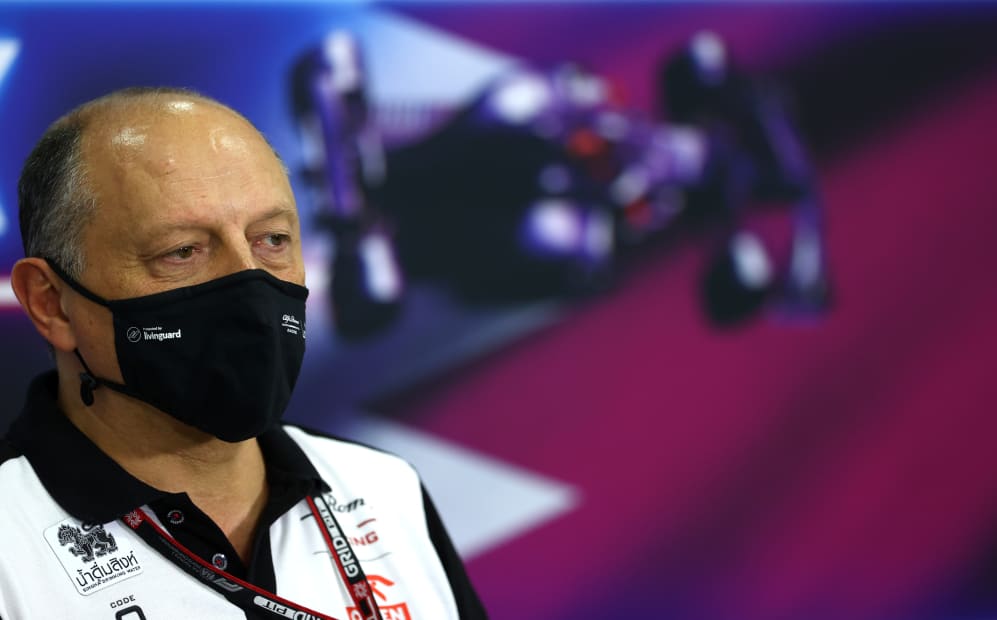 DOHA, QATAR - NOVEMBER 19: Alfa Romeo Racing Team Principal Frederic Vasseur talks in the Team