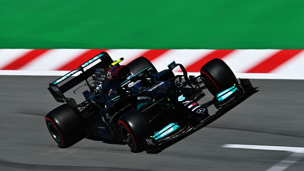BARCELONA, SPAIN - MAY 08: Valtteri Bottas of Finland driving the (77) Mercedes AMG Petronas F1