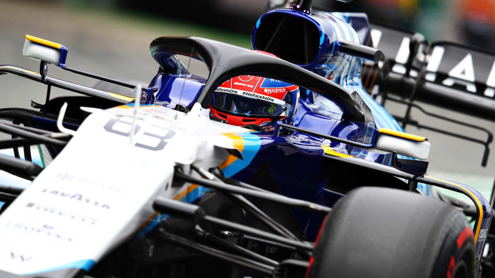 BARCELONA, SPAIN - MAY 09: George Russell of Great Britain driving the (63) Williams Racing FW43B
