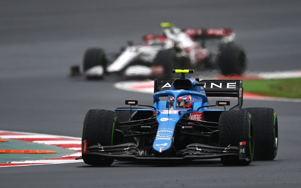ISTANBUL, TURKEY - OCTOBER 10: Esteban Ocon of France driving the (31) Alpine A521 Renault during
