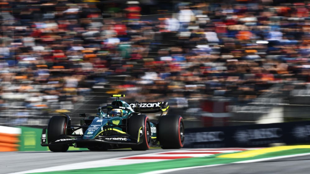 SPIELBERG, AUSTRIA - JULY 08: Sebastian Vettel of Germany driving the (5) Aston Martin AMR22
