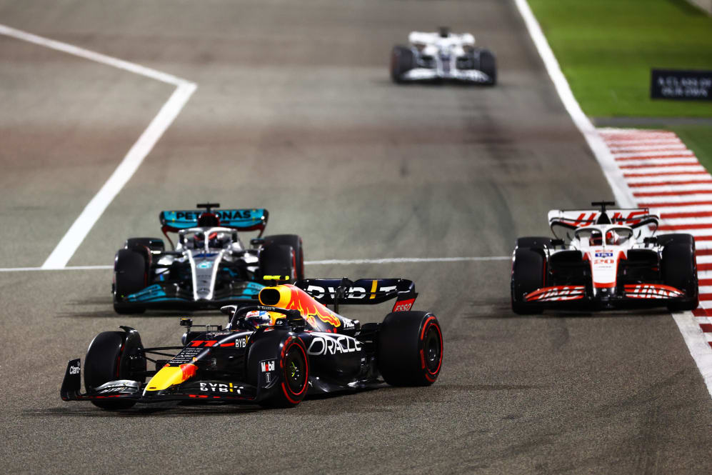 BAHRAIN, BAHRAIN - MARCH 20: Sergio Perez of Mexico driving the (11) Oracle Red Bull Racing RB18