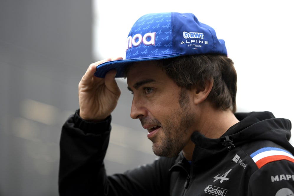 SPA, BELGIUM - AUGUST 27: Fernando Alonso of Spain and Alpine F1 walks in the Paddock prior to