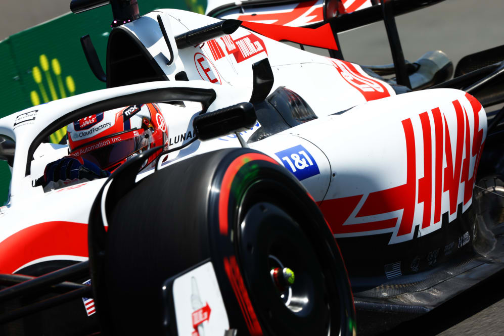 LE CASTELLET, FRANCE - JULY 22: Kevin Magnussen of Denmark driving the (20) Haas F1 VF-22 Ferrari