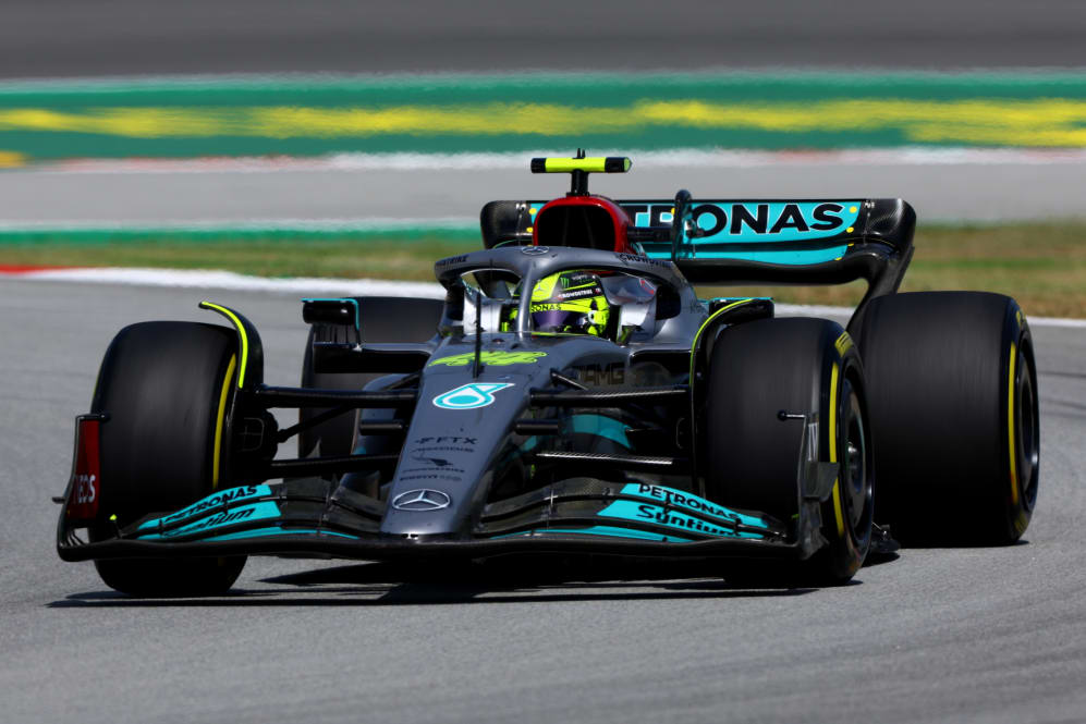 BARCELONA, SPAIN - MAY 22: Lewis Hamilton of Great Britain driving the (44) Mercedes AMG Petronas