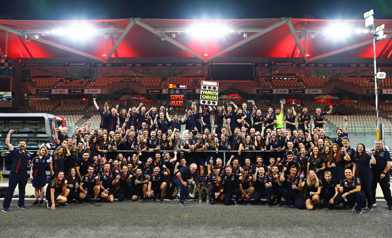 ABU DHABI, UNITED ARAB EMIRATES - NOVEMBER 26: Race winner Max Verstappen of the Netherlands and