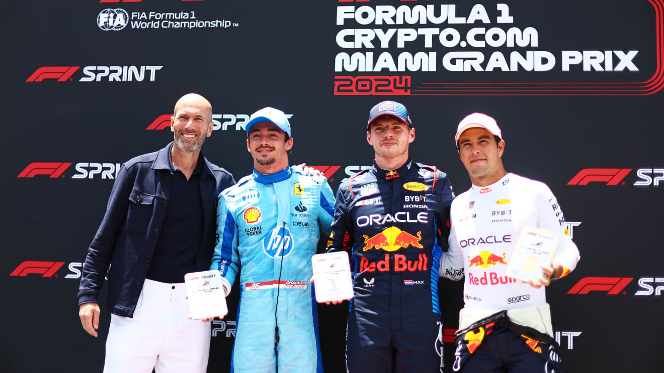 Verstappen charges to Sprint win over Leclerc and Perez in Miami