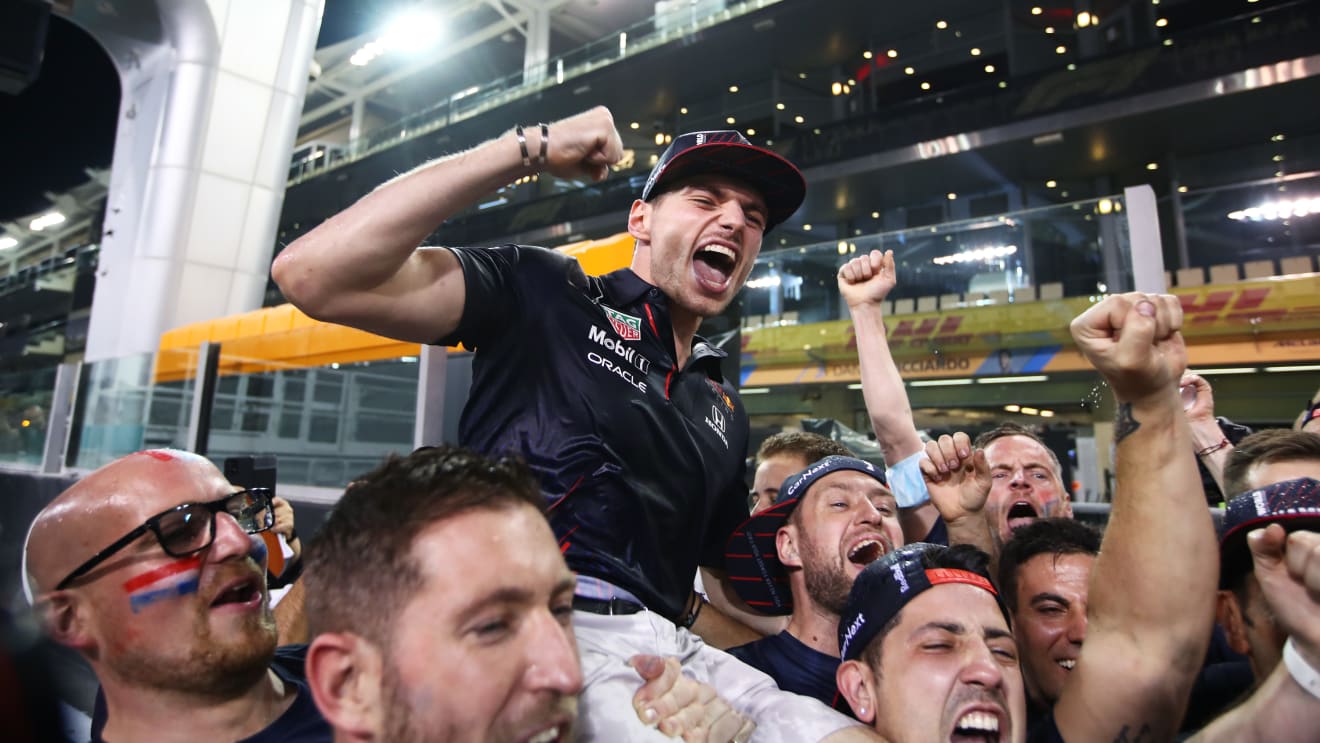 ABU DHABI, UNITED ARAB EMIRATES - DECEMBER 12: Race winner and 2021 F1 World Drivers Champion Max