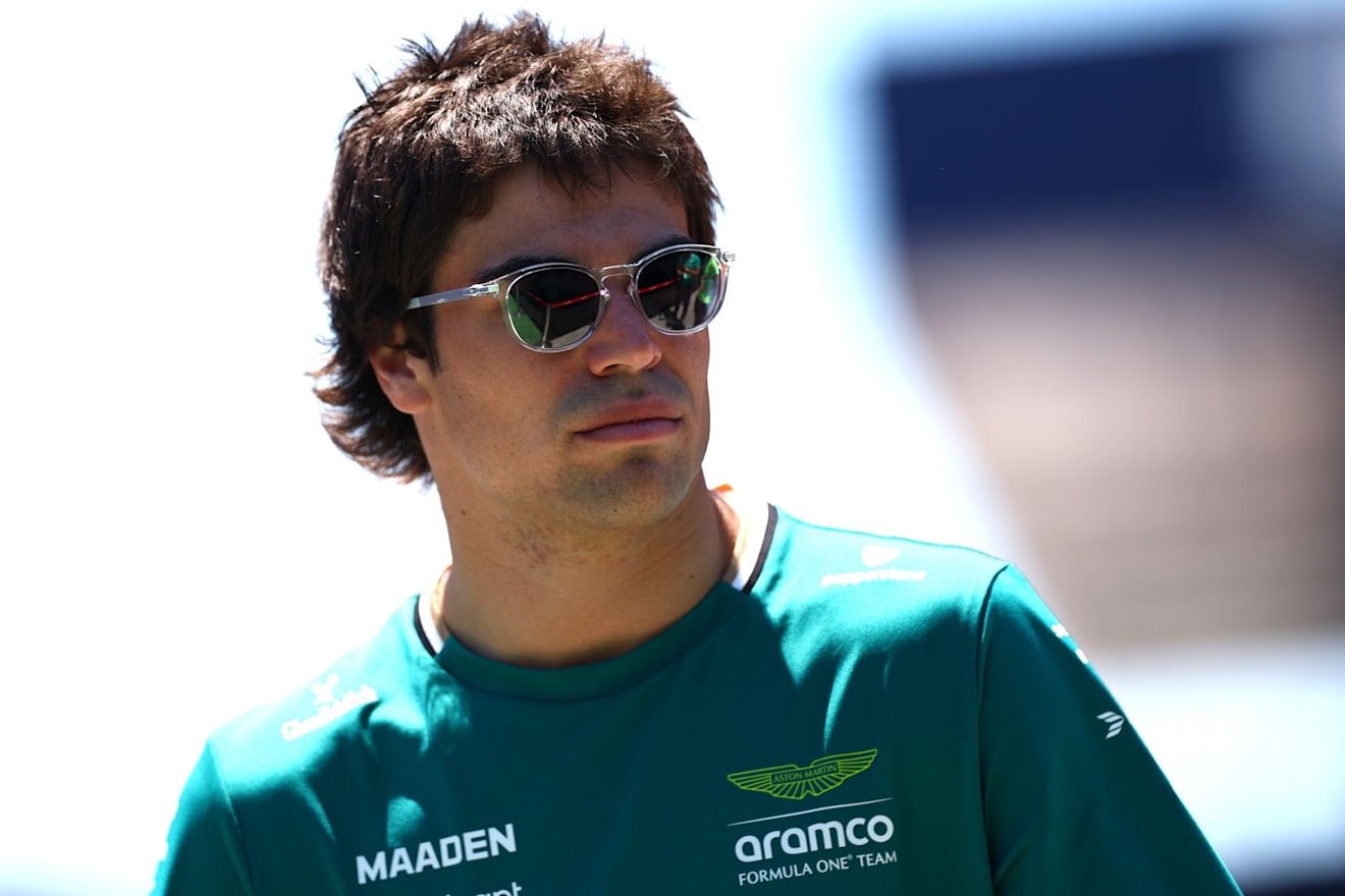 BARCELONA, SPAIN - MAY 29: Lance Stroll of Canada and Aston Martin F1 Team looks on in the Paddock