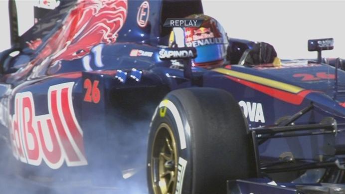 Daniil Kvyat of Toro Rosso locks up heavily and runs wide at Turn 13 © FOWC Ltd