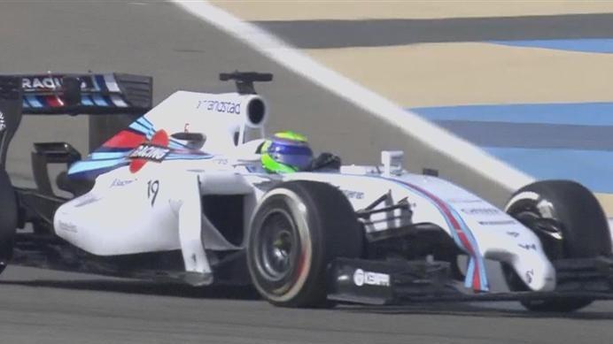 Having not set a time over the first hour of the session, Felipe Massa finally gets his Williams on the board. © FOWC Ltd