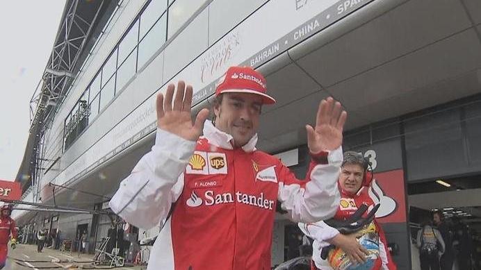 Ferrari's Fernando Alonso is able to smile, despite not making it through to Q2, being joined in the drop zone by team mate Kimi Raikkonen and both Williams. © FOWC Ltd