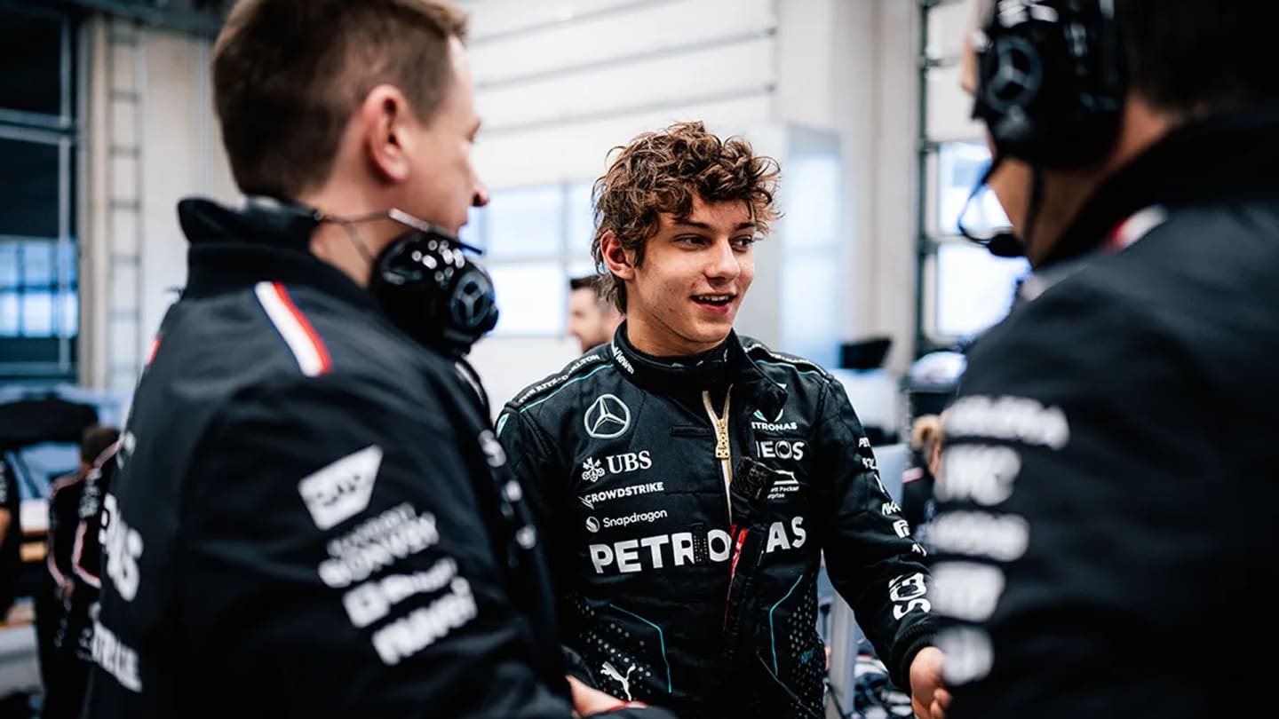 Antonelli had his first taste of F1 machinery in a test with Mercedes at Austria’s Red Bull Ring in April