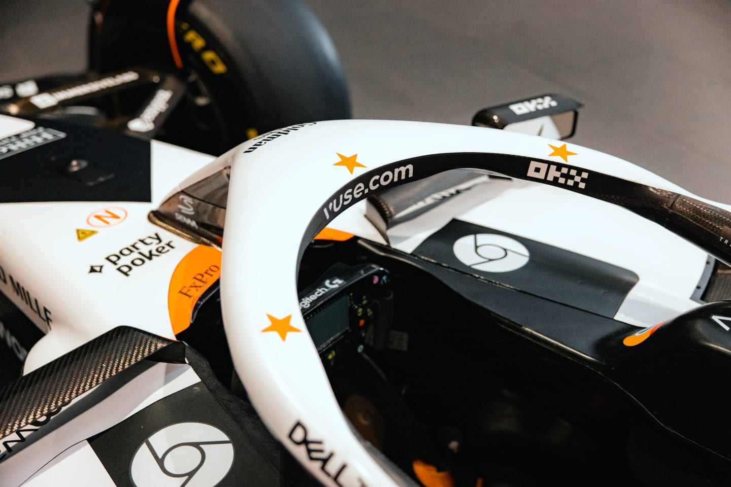 The F1-spec papaya, white and black livery will break cover on track when first practice gets under way in Monte Carlo