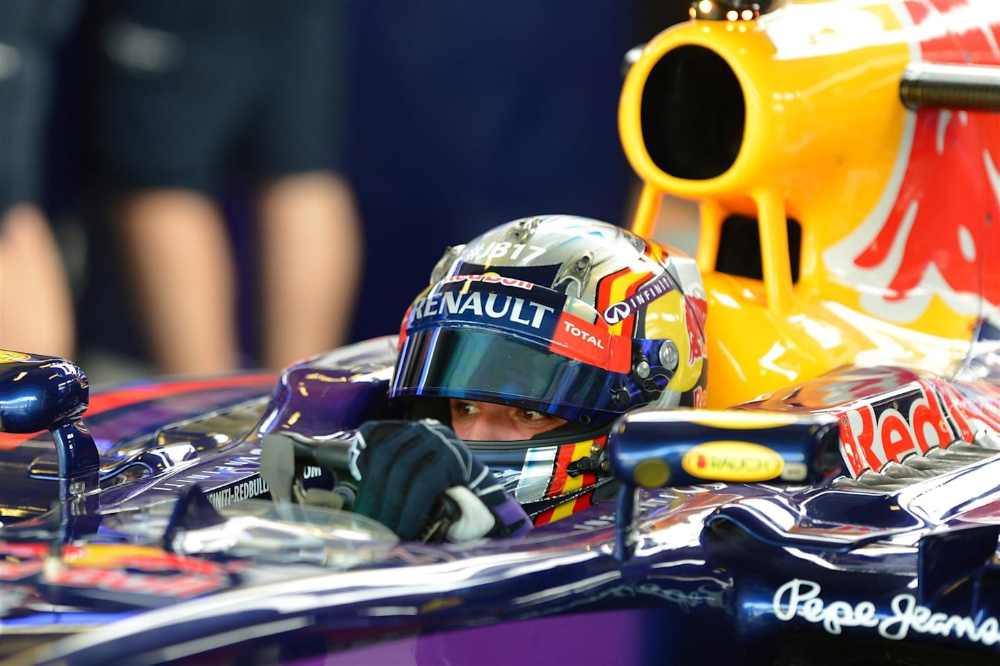 Carlos Sainz Jr (ESP) Red Bull Racing RB10. Formula One Testing, Yas Marina Circuit, Abu Dhabi, UAE, Tuesday, 25 November 2014